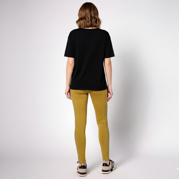 LOGO by Lori Goldstein Logo Layers By Lori Goldstein Leggings w/ Lace Panel L - Picture 2 of 13